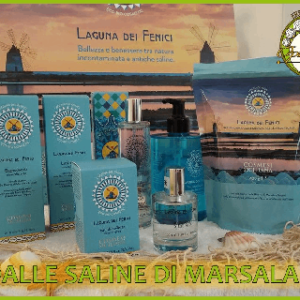 12 June 2021 Facebook"LAGUNA DEI FENICI" HAS ARRIVED, the new line of Sicilian Cosmetics, a company that my most loyal customers know well. This line, composed of body scrub, soap, eau de toilette, body milk and shower gel, takes its name from the main ingredient: the salt from the Marsala salt pans, planted by the Phoenicians in the lagoon almost three thousand years ago. Let yourself be transported by these ancient, regenerating and purifying salts. Starting from €12... complete line, with 10% discount, at €113. I'll wait for you!